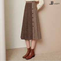 JJ지고트 믹스 체크 울 플리츠 스커트 GMBP0SK20