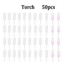 케이크 만들기 홈베이킹 미니 스포이드 일회용 잼 컵케이크 소스 스퀴즈 전송 피펫 디저트 장, Torch 50pcs