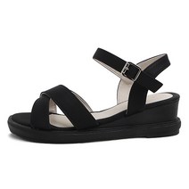 크로스 스트랩 웨지샌들 (5cm) 차차