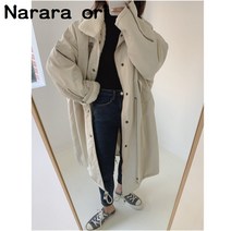 나라라오리 하이넥 버클 안감 양털 롱 야상점퍼 슈멜 롱패딩 사파리