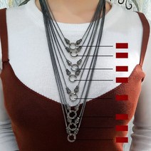 Zhanmumeng스털링 실버 목걸이 남여 힙합 레트로 스타일 다목적 여우 꼬리 목걸이 패션 긴 스웨터 체인 목걸이