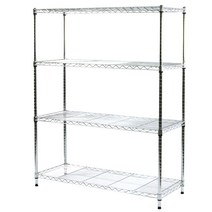 코랙 바구니형 철제선반 4단 120 x 34 cm H 120cm, 크롬