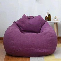 Lazy Sofa Cover Bean Bag Lounger Chair Seat 거실 가구 필러 없음 Beanbag Bed Pouf Puff Couch Tatami, purple+한 좌석