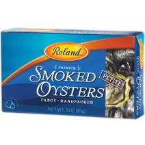 Roland Foods Premium Smoked Oysters 로랜드 프리미엄 스모크 훈제 굴 통조림 3oz(85g) 10팩, 기본