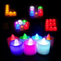 LED촛불 양초 캔들 미니 프로포즈 기념일 무드등 조명 티라이트 원형, 원형-LED미니캔들-레드