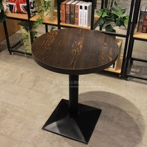 붙박이쇼파 노래방쇼파 벽쇼파 소파카페 레트로 서양 레스토랑 디저트 좌석 테이블과 의자 조합, 60cm 브라운 원탁, 공식 표준
