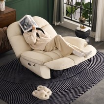 수유 쿠션 시트 수면의자 모유수유 전동체어, 스웨이드 크림화이트 (전기+스윙라잉+USB)