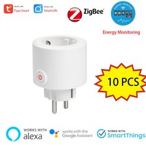 스마트 플러그 스마트콘센트 스위치 멀티탭 tuya 전력 에너지 모니터링 zigbee 3.0 플러그 소켓 alexa google 타이머 카운트다운 서지 보호기는 tuya 허브와, 10개