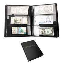 60 Pockets Paper Money Album Currency Banknote Collection Leather Book Cash Holder Storage 10 Sheets, 1