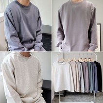 남녀공용 기모 티셔츠 트레이닝 바지 세트 라운드 긴팔 겨울 7color