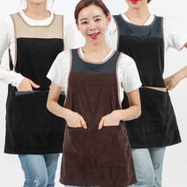 DLA70 겨울 벨벳 요양보호사 주간보호 원피스 앞치마, DLA70 곤색+브라운S