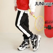 주니걸즈 플레이 배색 바지 블랙