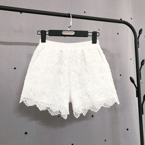 레이스 반바지 아우터웨어 얇은 캐주얼 바지 봄 여름 여성 바지