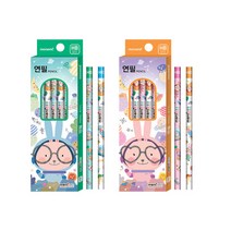 모나미 모니주 5본입 연필 HB 그린, 혼합색상, 2개