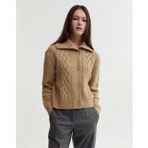 22FW [populet]카멜 짜임패턴 울캐시미어혼방 가디건 WKSW2DU02CM