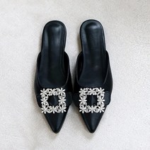 큐빅 여자 뮬블로퍼 여성 보석 슬리퍼 2컬러