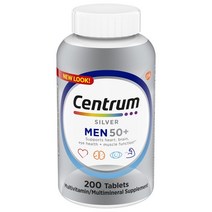 센트룸 실버 남성 200정 고급형 멀티비타민 [ 의사추천1위 /Centrum Silver MEN 50+], 실버남성 200정 X 1병
