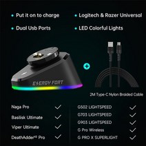 버티컬마우스 수직 마우스 게이밍 버티칼 게임 무선 충전기 qi 교체 무선 충전식 로지텍 g403 g703 pro g502 g903 gpw Charging Dock, 하얀