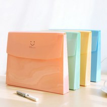 스마일 컬러 폴더 클리어 다용도 파일 A4 보관 정리, Z25-01 : 핑크