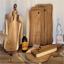 시그니쳐 원목 월넛 통나무 통원목 도마 플레이팅 플레이트 원형&사각 핸들 손잡이 우드 도마, 시그니쳐 도마 - 대