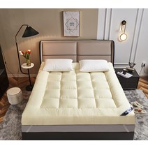 굿잠 기숙사 두꺼운 매트리스 싱글 더블 퀸 킹 소프트 토퍼 매트리스, I. 베이지_90x200cm