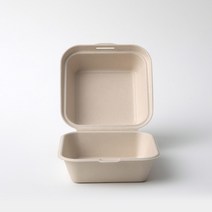 일체형 100개 GM-003 펄프 피크닉 햄버거 케익 디저트 샐러드 도시락 포장 배달 일회용 용기 사각용기, 크라프트 100개