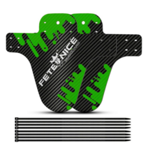자전거흙받이 자전거머드가드 2pcs 산악 3d 탄소 섬유 능직물 mtb 펜더 휠 흙받이, 2 개 ftnc 녹색