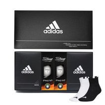 아디다스골프 아디다스 신형 스포츠 양말 2족 + 타이틀리스트 PRO V1 골프공 선물세트 IF99107, 골프공 6구