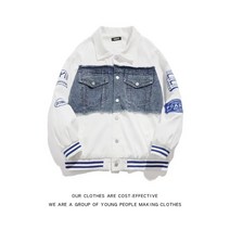 데님재킷코디 디자인감각 패치워크 남자 와이드 루즈핏 OVERSIZE 야구복 J8518P65 4993288544