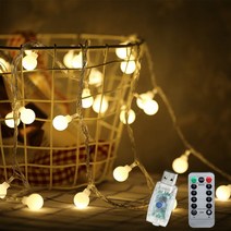앵두전구 LED 조명 줄조명 크리스마스 파티 트리 무드등 알전구 캠핑 방꾸미기, 3.방수LED앵두전구, USB형6m40구