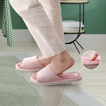스트라이프 거실 실내화 층간소음 방지 거실화 실내용 슬리퍼, 프린팅 린넨 실내화, 린넨 장미 270, 1개