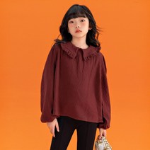 핑크비 뽀글프릴티 주니어 초등학생 중학생 여아 프릴 블라우스 13~21호