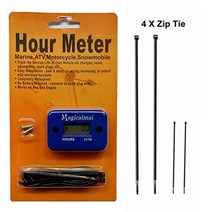 Magicalmai Inductive Hour Meter for Gas Engine Lawn Mower Dirt Bike Motorcycle Motocross Snowmobile, 1, Blue