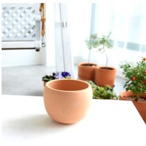 13cmX10cm 단지토분 동그란 브라운토분 인테리어화분, 산청토(살구색)