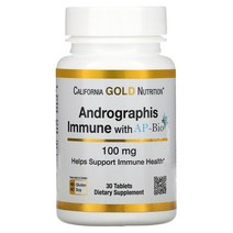 California Gold Nutrition (캘리포니아 골드 뉴트리션) 천심련 면역 강화제 AP-BIO 함유 100mg 30정, 120 개