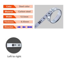 목공 T 트랙 줄자 미터 트랙 라우터 테이블 폭 12.5/16/19mm 미터 자체 접착 눈금자 톱 측정, 12.5mm Steel-L to R, 2M