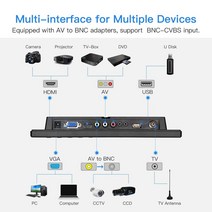 보조모니터 12 14 17 22 인치 Eyoyo-10 인치 소형 TV HDMI 모니터 1024x600 LCD 화면 VGA AV USB 원격 제, 02 AU 플러그