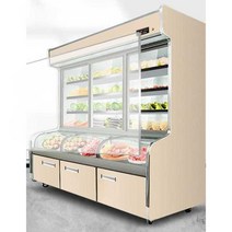 야채 과일 냉장고 쇼케이스 오픈 진열대 업소용 셀프, 2.0m 3온도 3실 럭셔리 그리드 모델