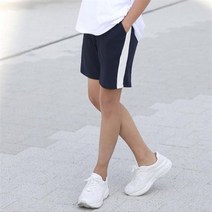 키작은남자 절개 배색 츄리닝 밴딩 반바지