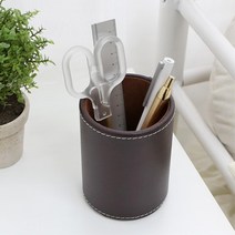 대표님 책상 필기구 정리 가죽 볼펜꽂이 아이방 펜슬, 블랙