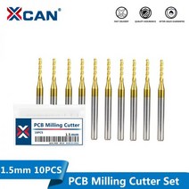 수공구 XCAN-카바이드 옥수수 PCB 밀링 커터 1.5mm 티타늄 코팅 CNC 라우터 비트 기계 공구용 엔드 10 개, 1.5mm 1box(10pcs)