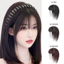 끌리지오 쁘띠매직가발 머리띠 흑색 자연갈색 밝은갈색 1세트, 흑색 1세트