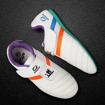 태권도화 운동화 어린이 남녀 도화 성인 무술 경연대회 트레이닝 합기도 슈즈 통기성, G 그린레더슈즈(슈즈백+양말)