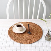 주방 인테리어 장식 라탄 테이블 매트 식탁보호 테이블시트 북유럽풍 데코 테이블깔개, 소