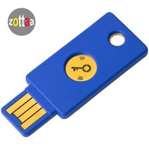 ZOTTAA Yubico FIDO 보안 키 NFC - 2단계 인증 USB 및 NFC 보안키 FIDO U2F 및 FIDO2 인증 암호키 NFC 모바일 장치와 작동 Blue