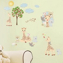 유니크 공간 어린이집 아이방 DIY 데코 시트 소피 더 지라프 오늘출발/내일도착