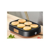 220V 전기 구운 계란 햄버거 기계 붉은 콩 케이크 파이 철판 구이 그릴 팬케이크 크레페 제조기 스테이크 오믈렛 프라이팬, Black