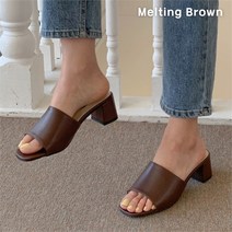 로즈블로썸 멜팅브라운 여성 데일리 토오픈 통굽 슬리퍼 뮬 9color (8259164)