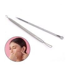 여드름압출 여드름짜는기구 블랙헤드압출기, 1개, 메탈, 롱라운드형