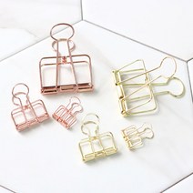 로맨틱노벰버 골드 바인더클립 사무용집게, 바인더클립 - 로즈골드(중)